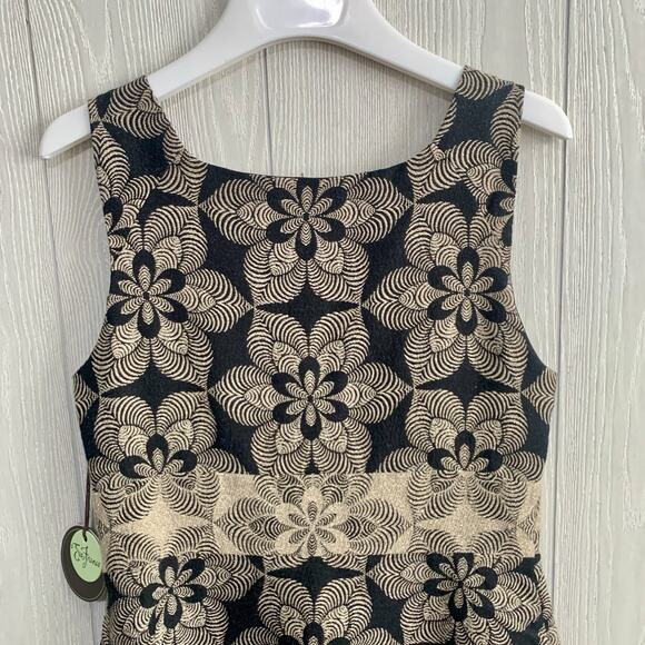 Eva Franco Kora Dress Gold Crush Black Sleeveless 8 NWT - Picture 5 of 7